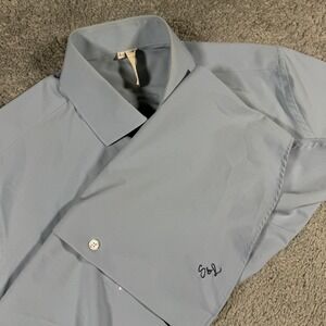 State and Liberty Performance Button Shirt 4 way stretch Athletic Fit Size L